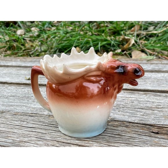 Antique Austria Moose Porcelain Creamer Pitcher - Picture 1 of 11